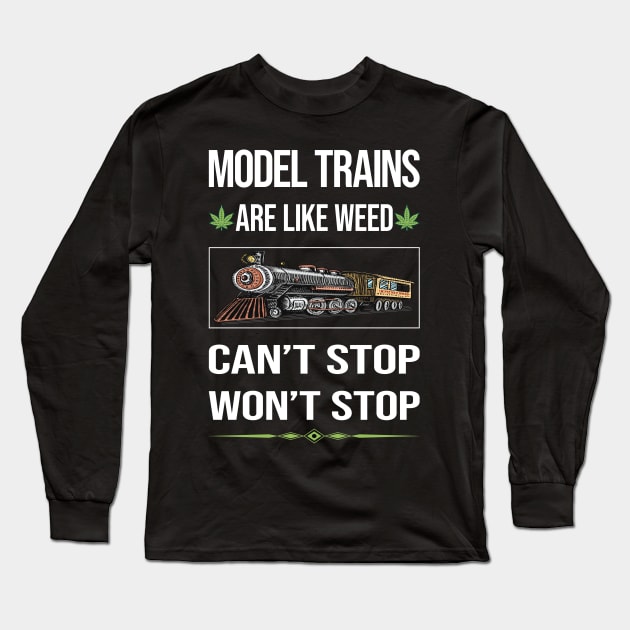 Funny Cant Stop Model Train Trains Railroad Railway Long Sleeve T-Shirt by lainetexterbxe49